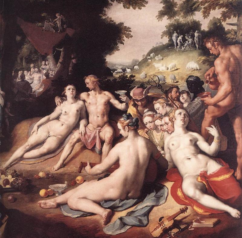 CORNELIS VAN HAARLEM The Wedding of Peleus and Thetis (detail) sd china oil painting image